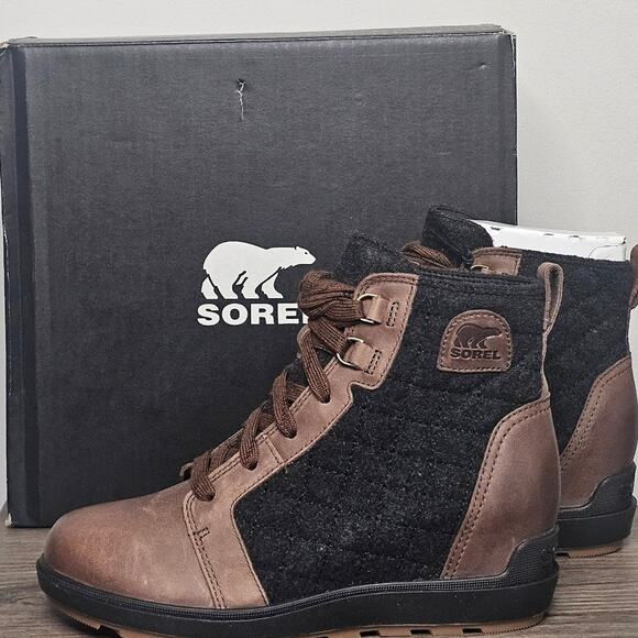 Sorel Shoes - Sorel NEW Women’s Evie II NW Lace Bootie Size 8.5 Tobacco/Black NWT
